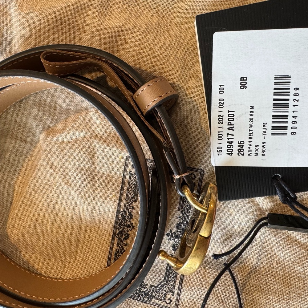 Gucci Tan Leather Belt with Gold Buckle - Picture 4 of 4